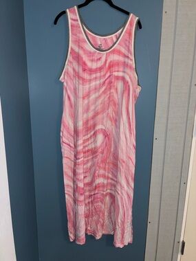 Secret Treasures Pink Marble Tank Maxi Nightgown